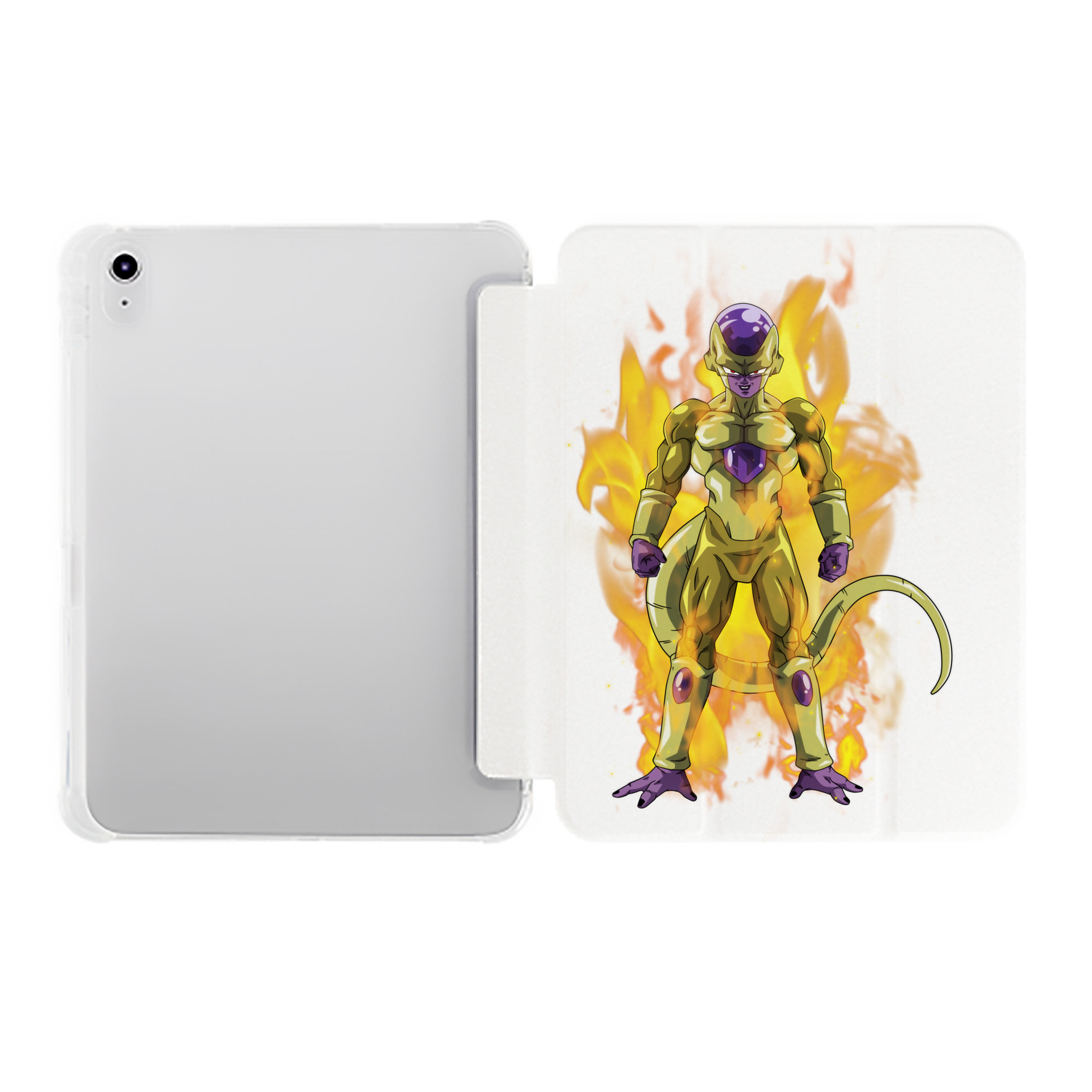 （画像用） ドラゴンボール フリーザ DRAGON BALL Frieza IPad ケース ペン収納付き 三つ折りスタンド PUレザー×シリコン 対応機種9.5/10.5/10.9インチ